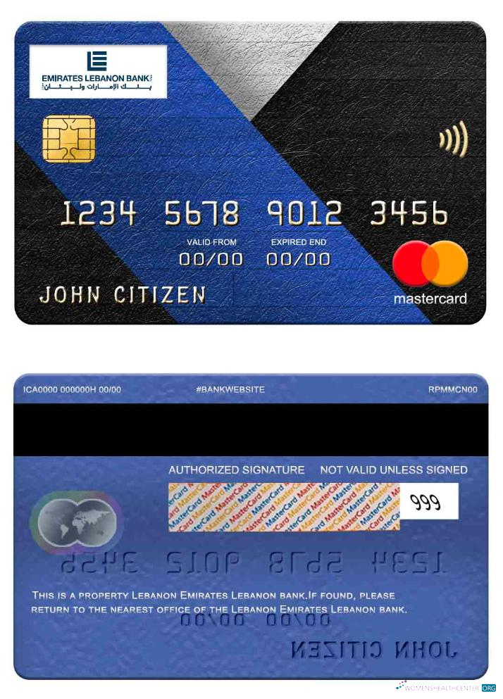 Download Lebanon Emirates Lebanon Bank mastercard Photoshop template